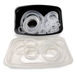 125-Piece Translucent Silicone Rubber Ring Set